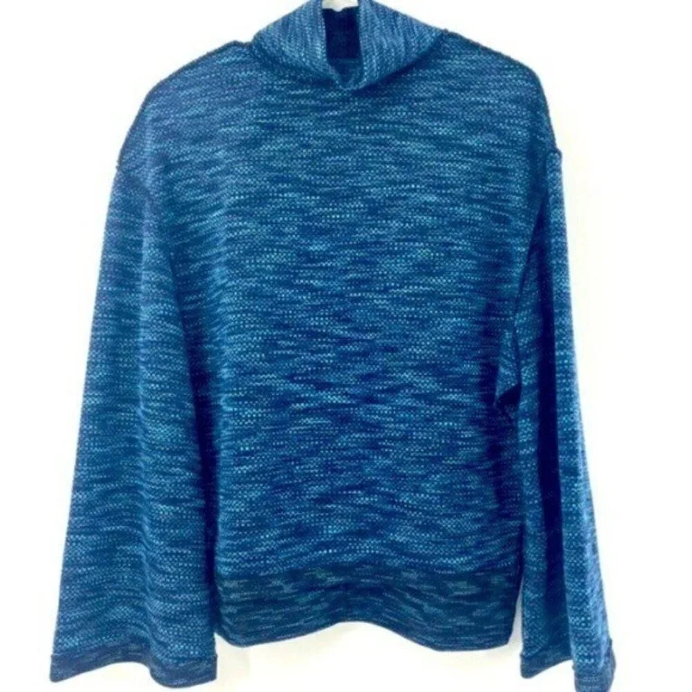Free People Overboard Combo Sweater knit PULLOVER  Blue Women lagenlook y2k cozy